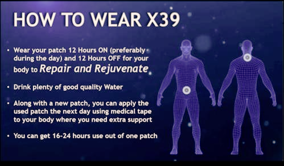 How to wear the LifeWave X39 patch correctly